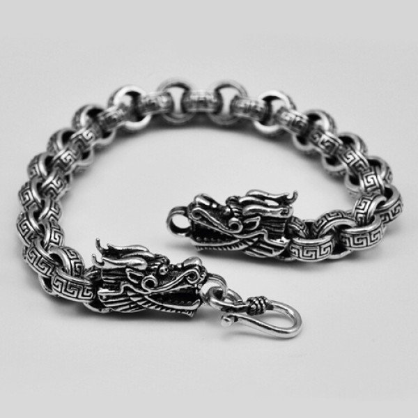 Sterling Silver Bold Rolo Chain Bracelet for Men - Jewelry1000.com