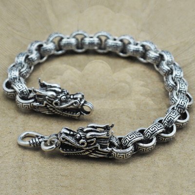Sterling Silver Bold Rolo Chain Bracelet for Men