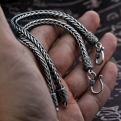 Men's Sterling Silver Wheat Chain Bracelet