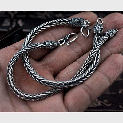 Men's Sterling Silver Wheat Chain Bracelet