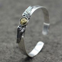 Men's Sterling Silver Eagle Cuff Bracelet