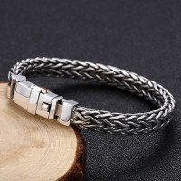 Men's Sterling Silver Braided Chain Bracelet