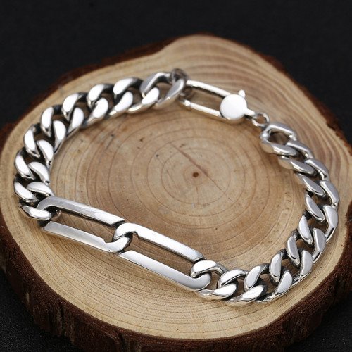 Men's Sterling Silver Cuban Chain Bracelet