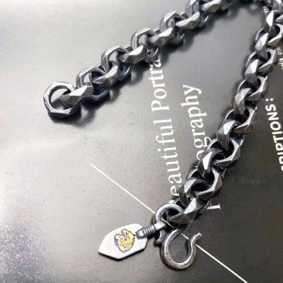 Men's Sterling Silver Eagle Tag Chain Bracelet