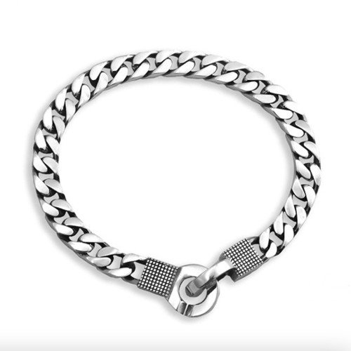 Men's Sterling Silver Minimalist Cuban Chain Bracelet
