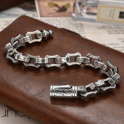 Men's Sterling Silver Ivy Link Chain Bracelet