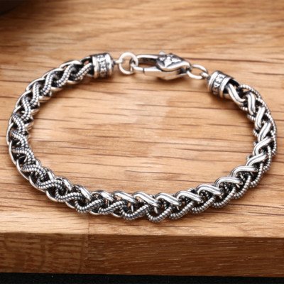 Men's Sterling Silver Rope Chain Bracelet