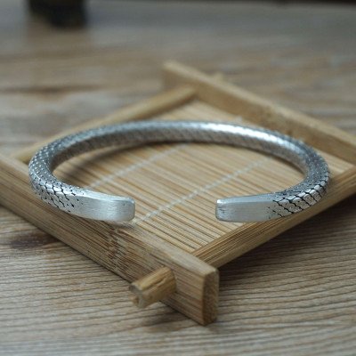 Sterling Silver Square Braided Cuff Bracelet