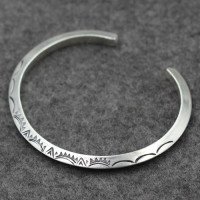 Sterling Silver Carved Cuff Bracelet