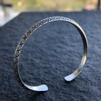 Sterling Silver Triangle Pattern Cuff Bracelet