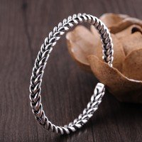 Fine Silver Braided Cuff Bracelet