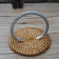 Hill Tribe Silver Twisted Cuff Bracelet