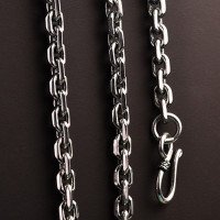 2.5-5 mm Men’s Sterling Silver Anchor Link Chain 18"-28"