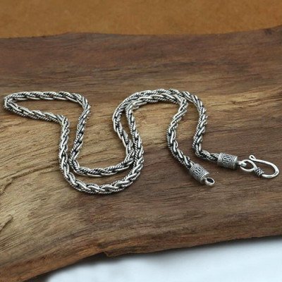 4 mm Men's Sterling Silver Rope Chain 18"-24"