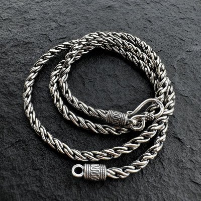 4.5 mm Men's Sterling Silver Rope Chain 18"-24"