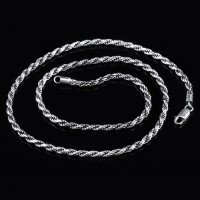 2-3 mm Men's Sterling Silver Rope Chain 18"-24"