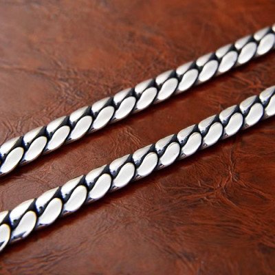 5mm Men's Sterling Silver Curb Chain 18”-28”