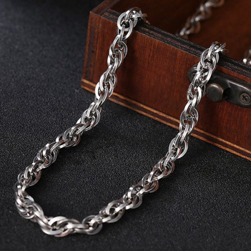 6.5 mm Men's Sterling Silver Rope Chain 22”