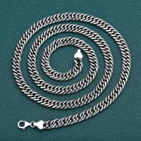 6 mm Men's Sterling Silver Cuban Chain 20”-26”