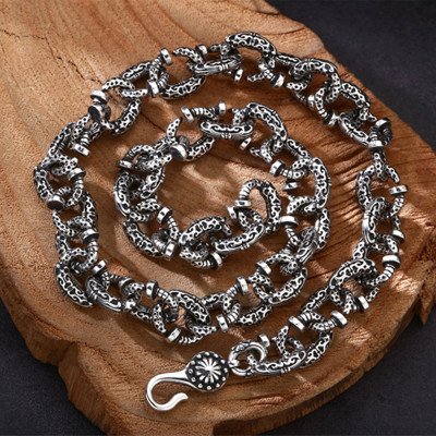 Men's Sterling Silver Nail Link Chain 18"-24"