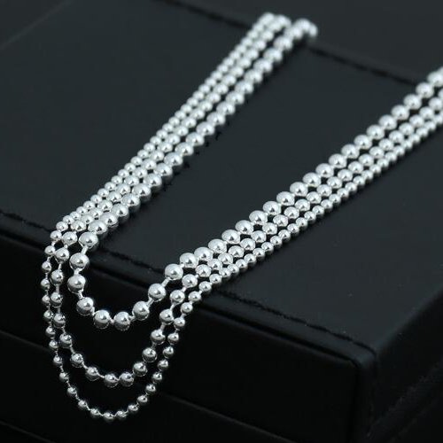 2-3 mm Sterling Silver Bead Chain 18"-30"
