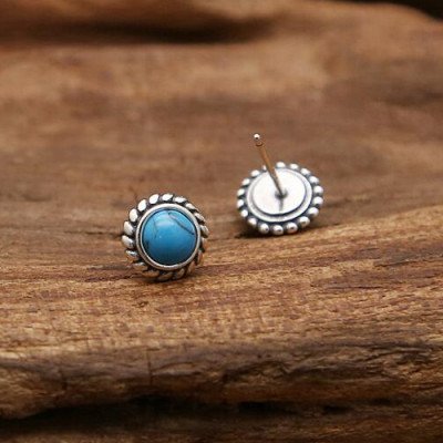 Sterling Silver Turquoise Stud Earrings