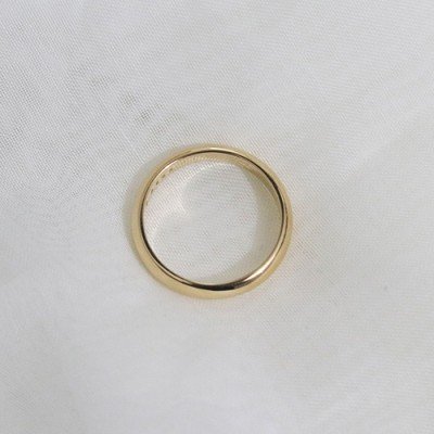 18K Gold Dome Ring | Classic Wedding Band for Men and Women | Slim
