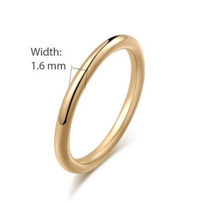18K Gold Slim Wedding Band Ring | Round Pinky Ring