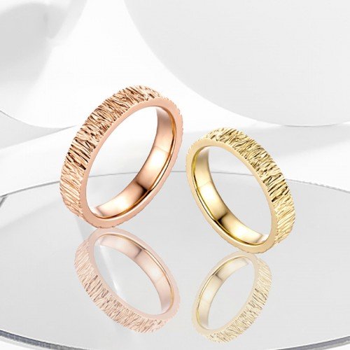 18K Gold Tree of Love Band Ring | Medium Wedding Ring