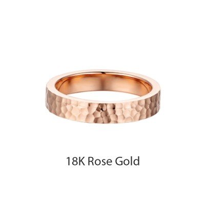 18K Gold Hammered Band Ring | Slim Wedding Ring