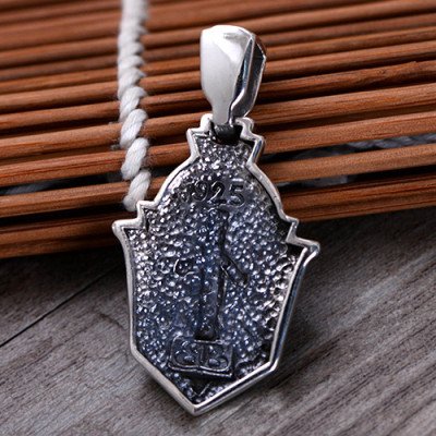 Men's Sterling Silver Sword Shield Necklace