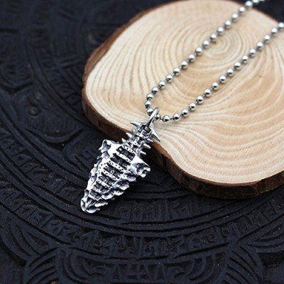 Men's Sterling Silver Ancient Spearhead Necklace with Sterling Silver Bead Chain 18”-30”