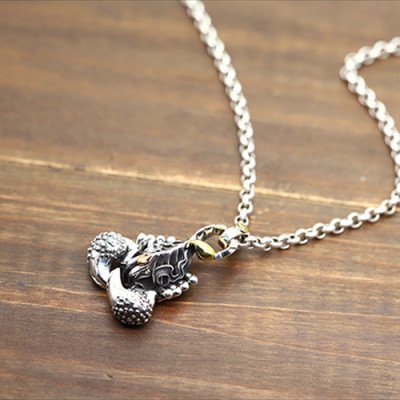 Men's Sterling Silver Scorpion Necklace with Sterling Silver Rolo Chain 18”-30”