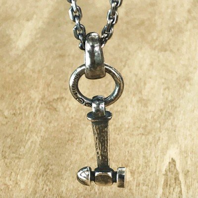 Men's Sterling Silver Hammer Necklace with Sterling Silver Anchor Link Chain 18”-30”