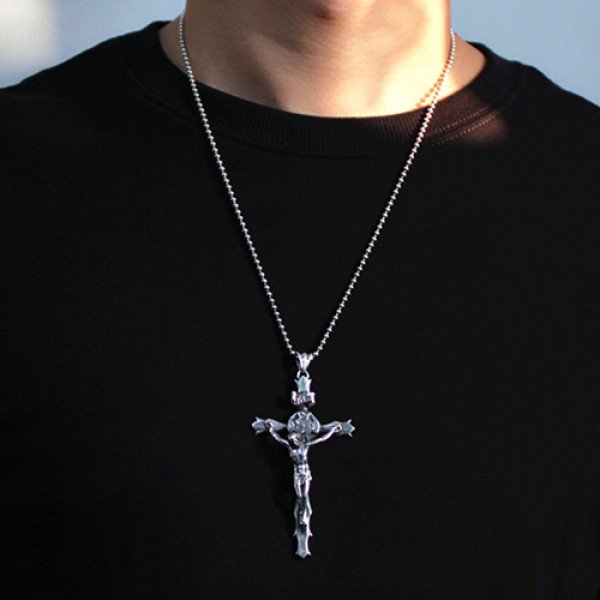 Men's Sterling Silver Crucifix Necklace - Jewelry1000.com