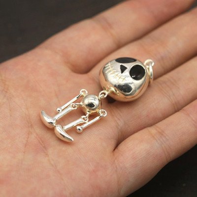 Sterling Silver Cute Skull Necklace