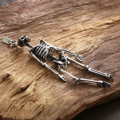 Sterling Silver Skeleton Pendant Necklace
