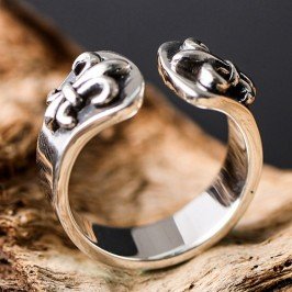 Men's Sterling Silver France Fleur de Lis Wrap Ring