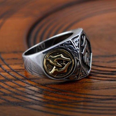 Men's Sterling Silver Sanskrit Ring