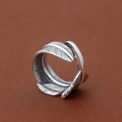 Men's Sterling Silver Eagle Beak Feather Wrap Ring