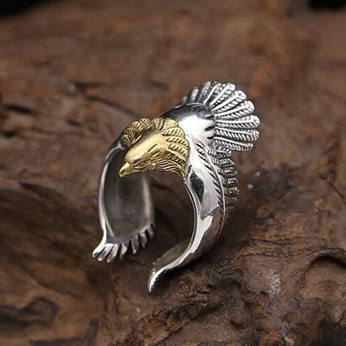 Evalueerbaar Bestaan Aardewerk Men's Sterling Silver Eagle Wrap Ring - Jewelry1000.com