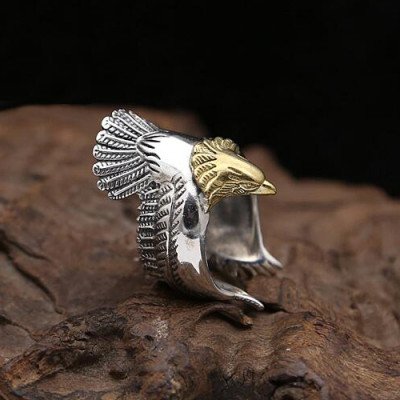 Men's Sterling Silver Eagle Wrap Ring