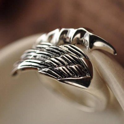 Men's Sterling Silver Angel's Wing Wrap Ring