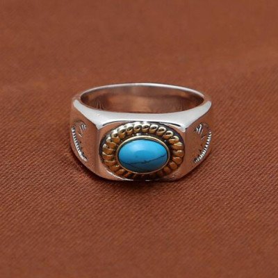 Men's Sterling Silver Turquoise Ring