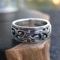 Men's Sterling Silver Ivy Spinner Ring