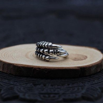 Men's Sterling Silver Eagle Talon Wrap Ring