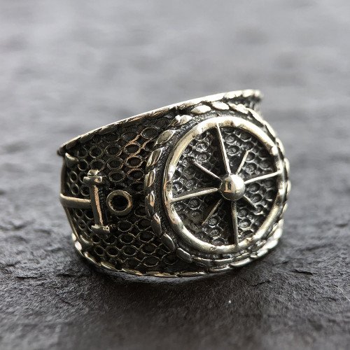 Men's Sterling Silver Anchor Ring