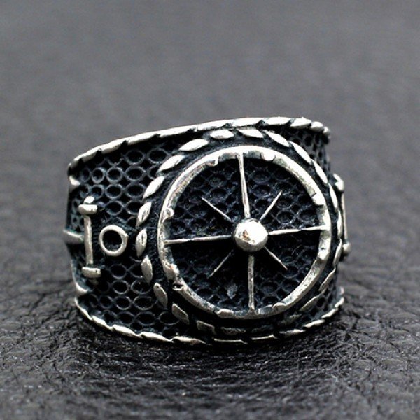 STERLING SILVER MEN RING SOLID 925 ANCHOR R001594 
