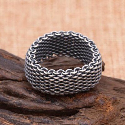 Men's Sterling Silver Braided Ring
