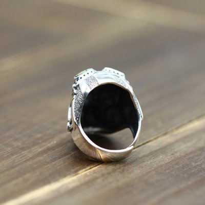 Men's Sterling Silver Pilot Skull Ring